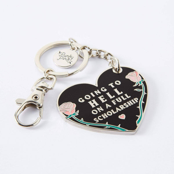 Going to Hell On A Full Scholarship Enamel Keyring