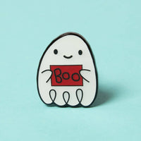 Boo! A Ghost - Enamel Pin: Red