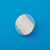 He/Him Enamel Pronoun Pin: Bright Rainbow