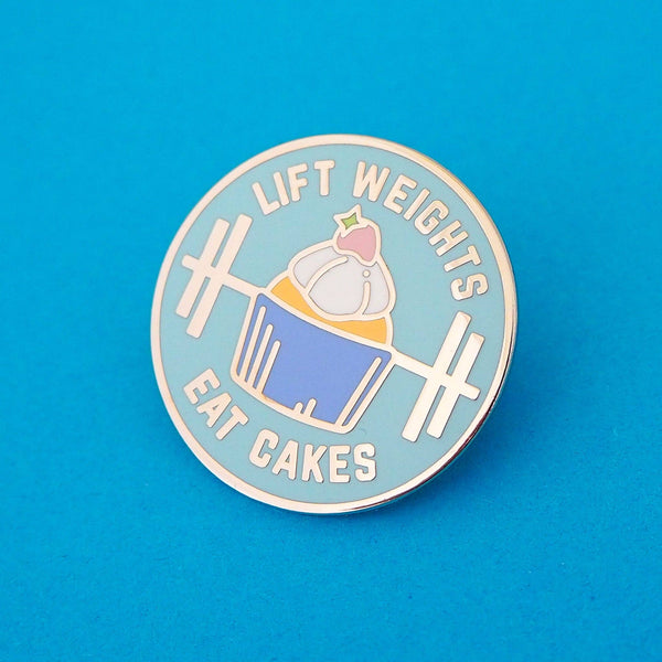 Lift Weights Eat Cakes Pastel Enamel Pin