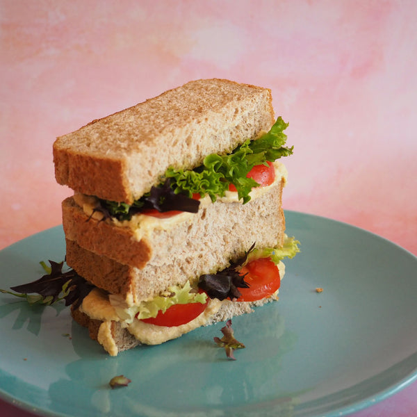 Homemade Houmous, Tomato & Salad Sandwich (vegan)