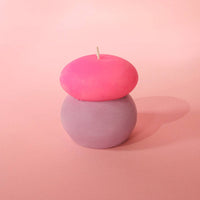 Pink & Purple Neon Pebble Candle