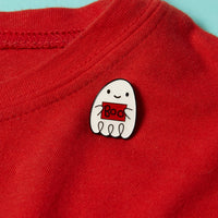 Boo! A Ghost - Enamel Pin: Red