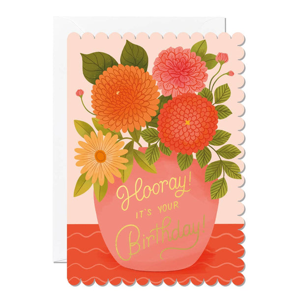 Hooray Birthday Vase Card